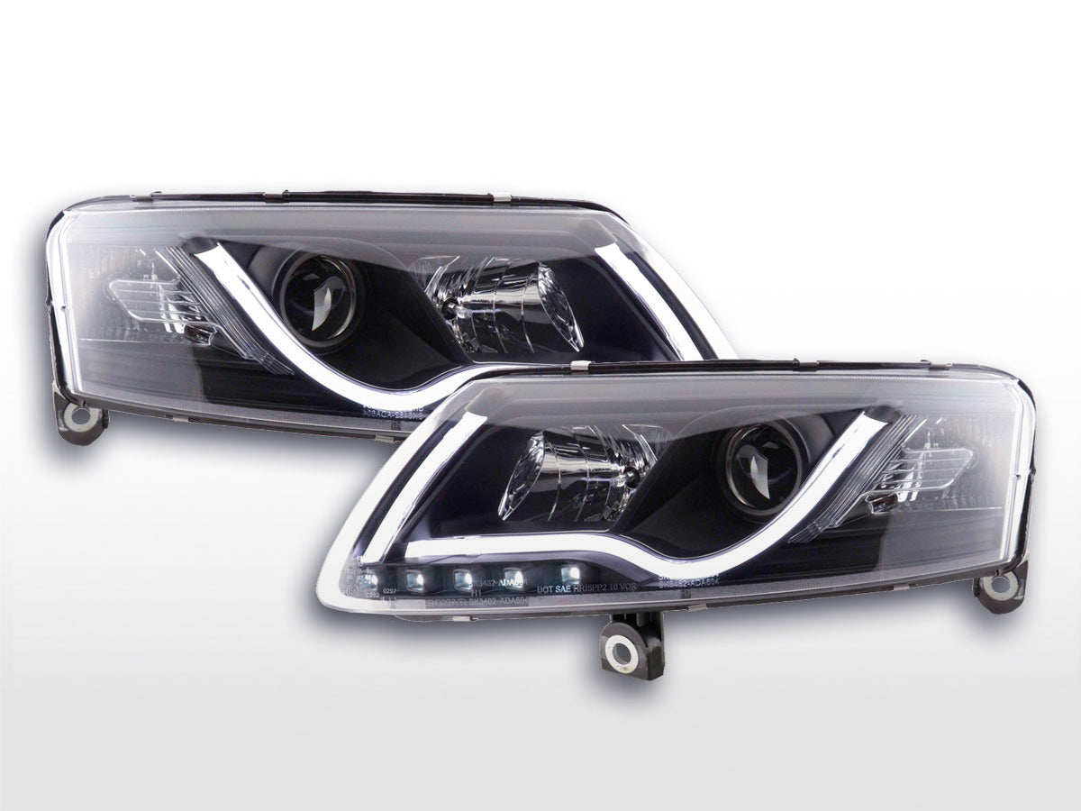 Scheinwerfer Set Daylight LED Tagfahrlicht Audi A6 Typ 4F 04-08 schwarz Scheinwerfer Set Daylight LED Tagfahrlicht Audi A6 Typ 4F 04-08 schwarz